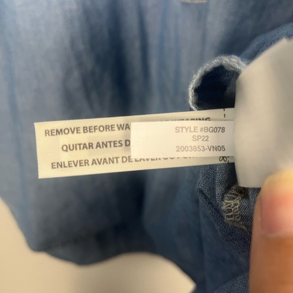 J. Crew Relaxed short-sleeve chambray popover size xxl denim cotton - Picture 4 of 6